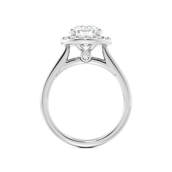 Round Solitaire Diamond Engagement Ring With Halo